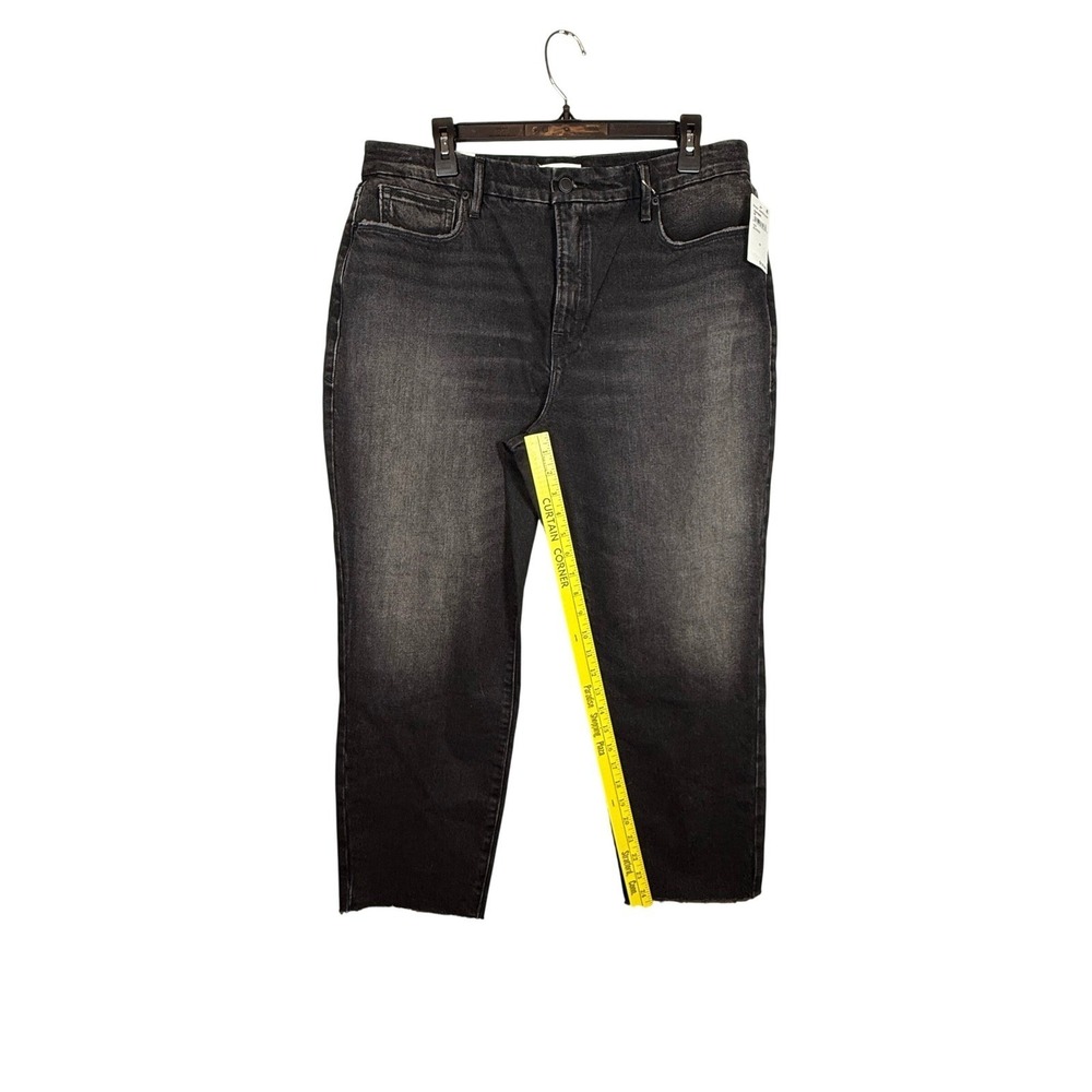 NWT GOOD AMERICAN Girlfriend Jeans, High Rise, Straight, Black Wash, Size 13/31 - Picture 6 of 12